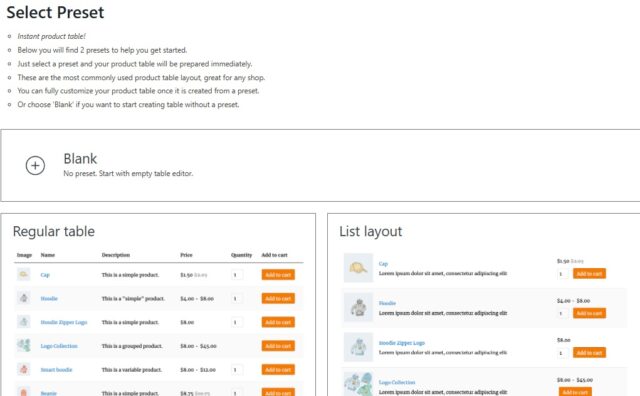 product table plugin wc product table