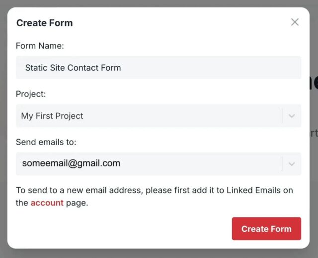 Adding form details in Formspree
