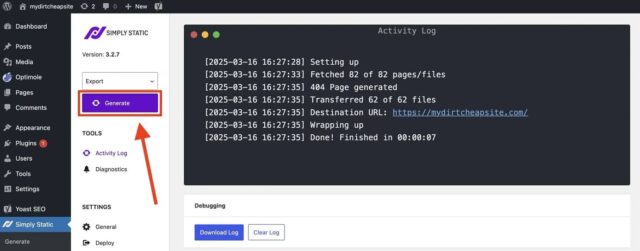 Regenerating static site files