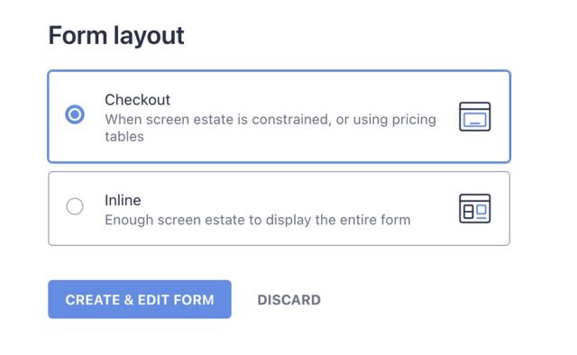 Choosing the form layout of the