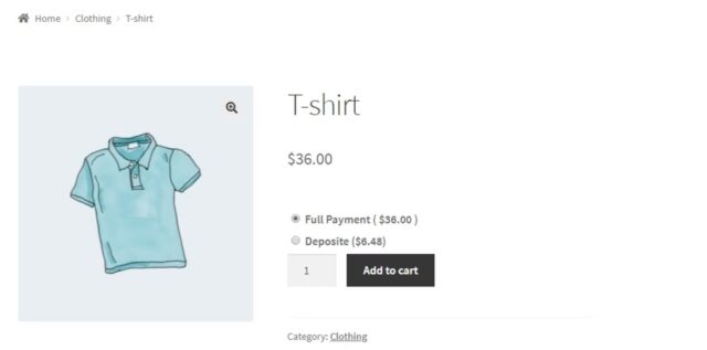 WooCommerce Deposit Down Payment