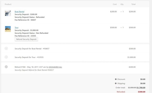 WooCommerce Security Deposits Wo
