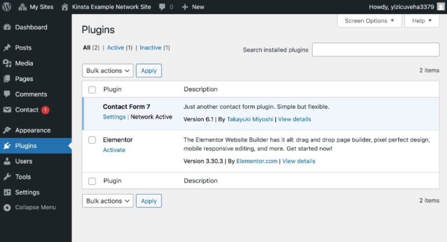 multisite plugins site admin