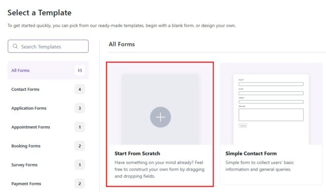 Start from Scratch. Everest Forms