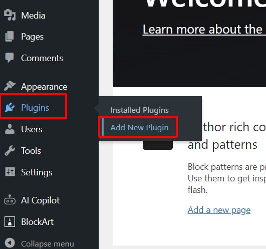 click on add new plugin