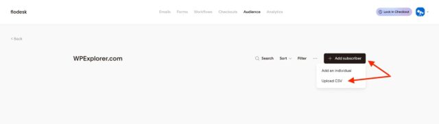 flodesk add subscriber