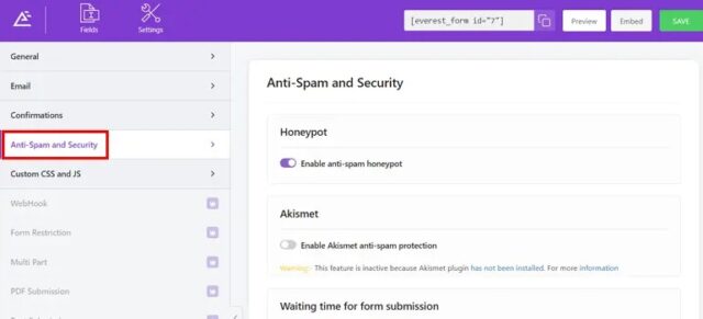 security settings for. reservatio