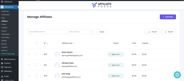 Управление партнерской программой