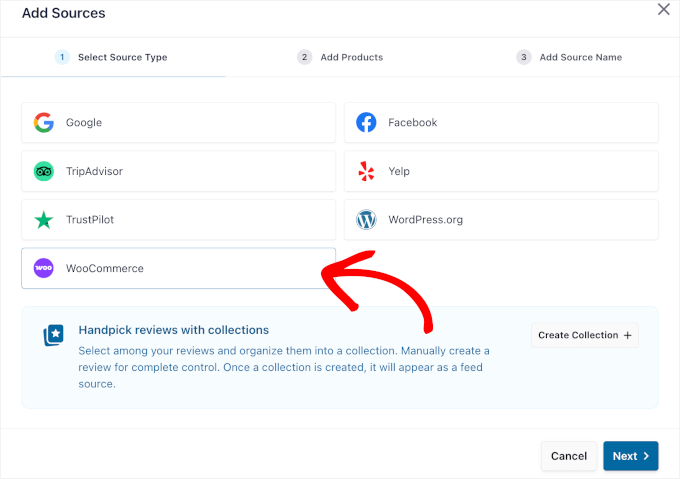 Добавить источник WooCommerce