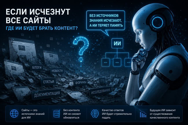Если исчезнут все сайты, где ИИ будет брать контент