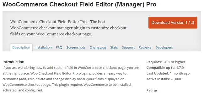 Checkout field editor. Checkout field editor