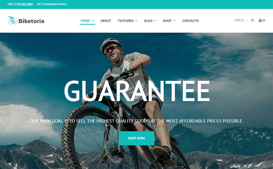 Biketoria- Elementor WooCommerce шаблон інтернет-магазину велосипедів