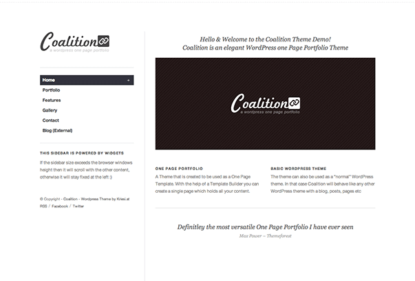 COALITION 35 бесплатных и платных тем WordPress для одностраничных сайтов-визиток