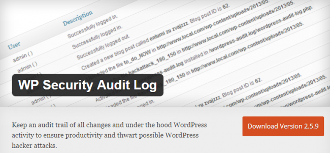 WP Security Audit Log - стежте за всіма змінами на вашому сайті WordPress