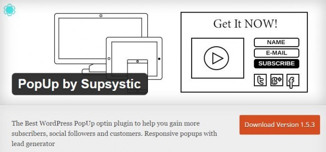 PopUp by Supsystic: плагин WordPress для привлечения Email-подписчиков