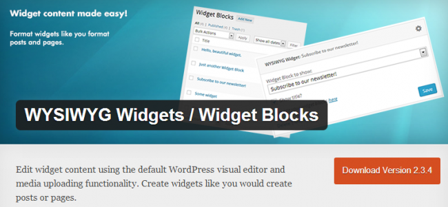 Создаем виджеты в WordPress с помощью визуального редактора