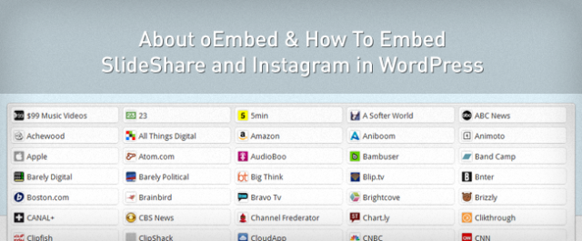 oEmbed: Як вбудувати SlideShare та Instagram у WordPress