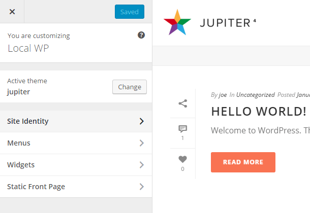 Jupiter – професійна WordPress тема для створення сайту будь-якого типу