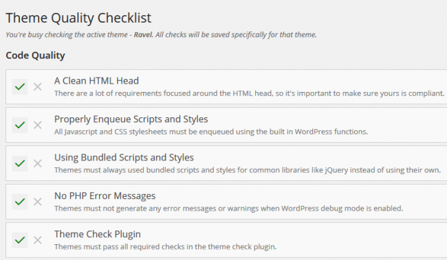 Новый плагин Theme Checklist для подготовки тем к добавлению в каталог WordPress.org