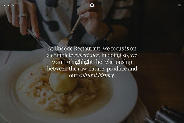 Uncode вордпресс тема для ресторана