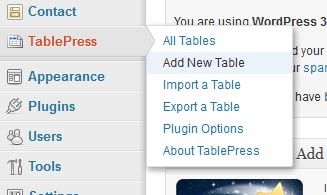 Працюємо з таблицями у WordPress за допомогою плагіна TablePress