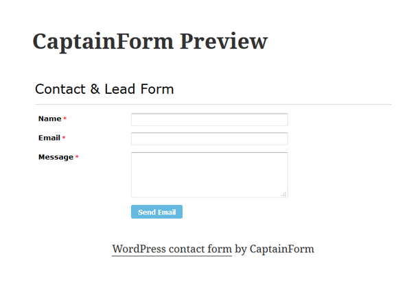 CaptainForm - новий безкоштовний плагін WordPress для створення різних веб-форм