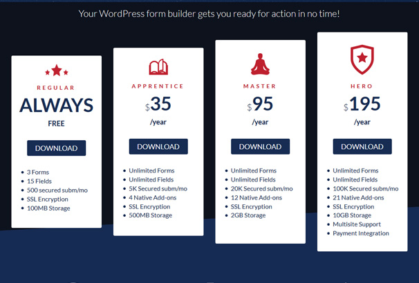 CaptainForm — новый бесплатный плагин WordPress для создания разных веб-форм