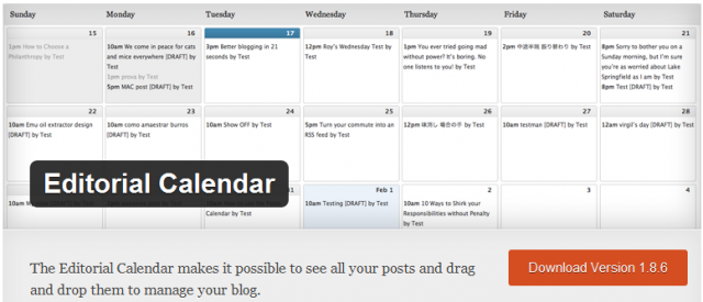 Editorial Calendar — зручний плагін для організації записів WordPress у календарі