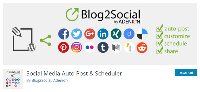 Авто-публикация из WordPress в социальные сети с плагином Blog2Social