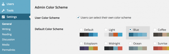 Змінюємо колірну схему в Консолі WordPress - 10 безкоштовних плагінів