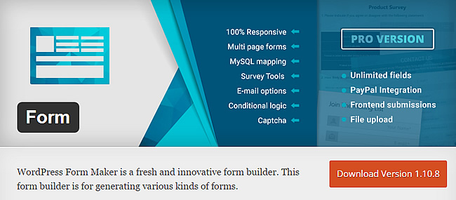WordPress Form Maker – безкоштовний плагін для побудови адаптивних форм будь-якої складності