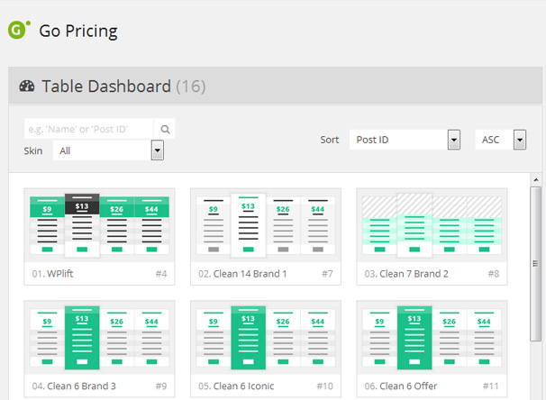 Go Pricing - плагин WordPress для крутых и адаптивных прайс-таблиц.