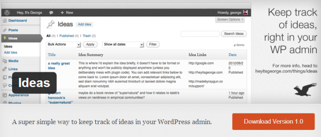 Безкоштовний плагін WordPress для запису ідей майбутніх постів