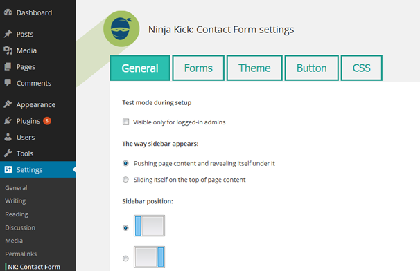Добавляем красивую контактную форму в виде бокового слайда на сайте WordPress