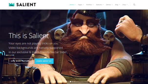 Salient — творческая многоцелевая тема WordPress с более 35,000 загрузок