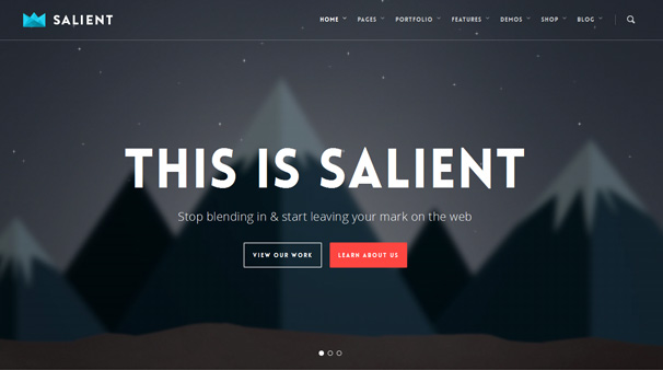Salient – ​​творча багатоцільова тема WordPress із понад 35,000 завантажень