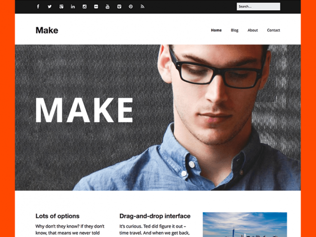 Make — бесплатная тема WordPress для создания страниц с помощью drag-and-drop