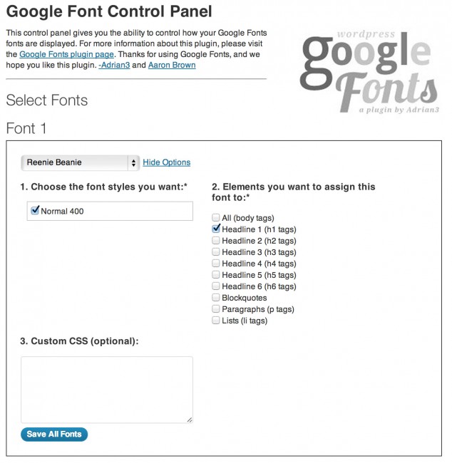 WordPress плагины для добавления шрифтов Google Fonts
