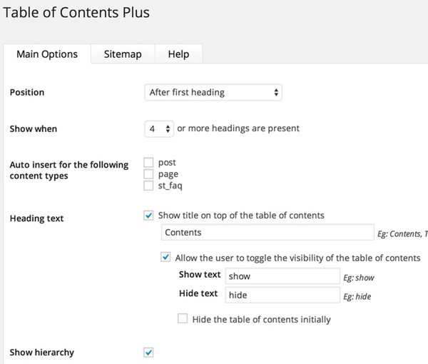 Додаємо зміст до запису на WordPress за допомогою плагіна Table of Contents Plus