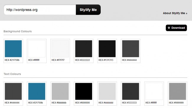 Stylify Me - дивимося, які кольори, шрифти та стилі оформлення використовуються на сайті